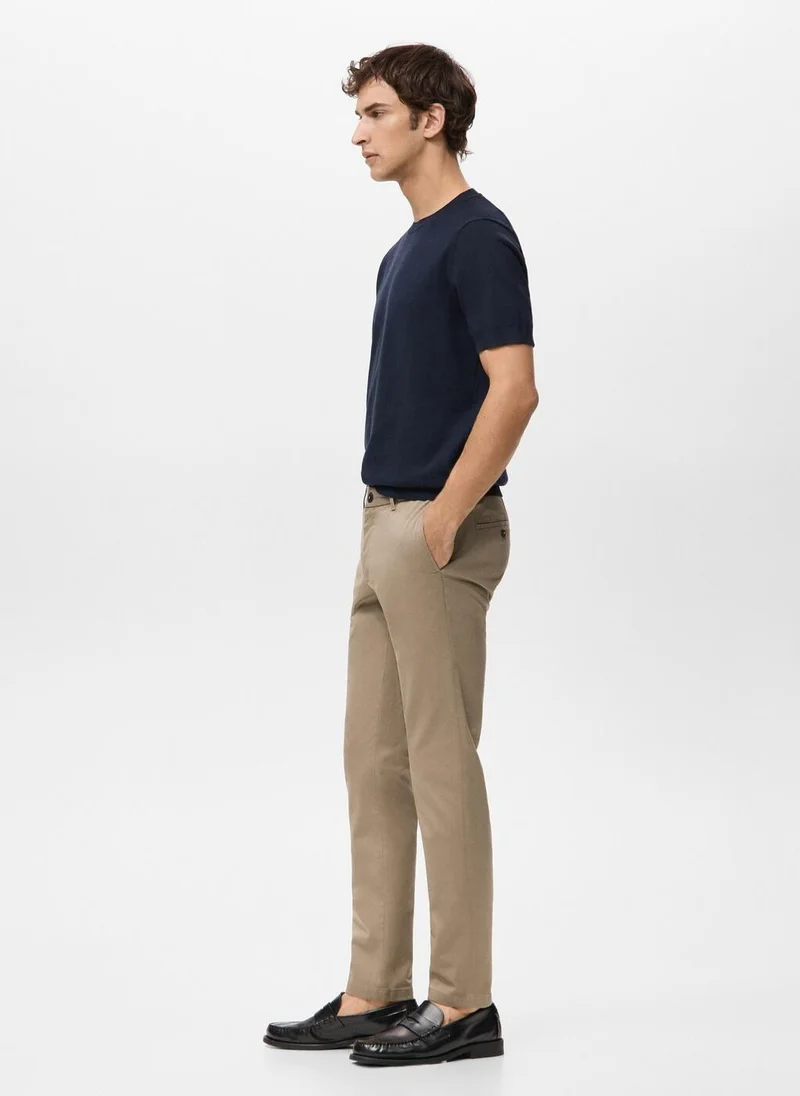 Mango Man  Barna slim-fit twill chino trousers for Men | Best Price UAE
